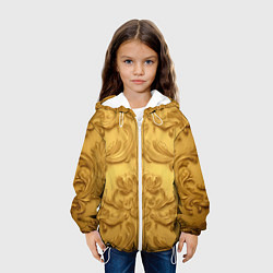 Куртка с капюшоном детская Золото объемные узоры, цвет: 3D-белый — фото 2