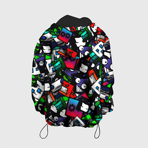Детская куртка Geometry dash alllogo / 3D-Черный – фото 2