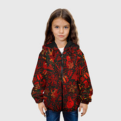 Куртка с капюшоном детская Ёлочные игрушки и ёлки, цвет: 3D-черный — фото 2