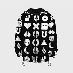 Куртка с капюшоном детская Любовь смерть и роботы паттерн, цвет: 3D-черный
