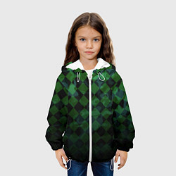 Куртка с капюшоном детская Ромбовой паттерн, цвет: 3D-белый — фото 2