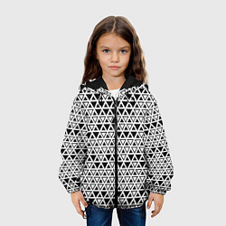 Куртка с капюшоном детская Треугольники чёрные и белые, цвет: 3D-черный — фото 2