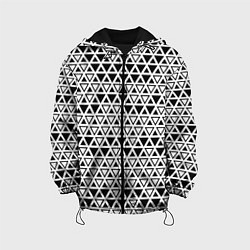 Куртка с капюшоном детская Треугольники чёрные и белые, цвет: 3D-черный