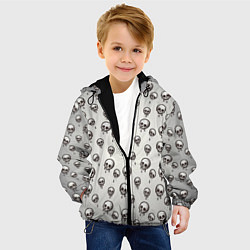 Куртка с капюшоном детская Мультяшные черепки абстрактный паттерн, цвет: 3D-черный — фото 2