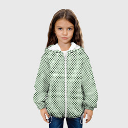 Куртка с капюшоном детская Светло-салатовый паттерн маленькие звёздочки, цвет: 3D-белый — фото 2