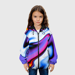 Куртка с капюшоном детская Яркая цветная волна, цвет: 3D-черный — фото 2