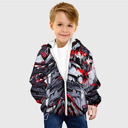 Куртка с капюшоном детская Адская красная броня, цвет: 3D-белый — фото 2