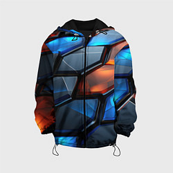 Куртка с капюшоном детская Прозрачные абстрактные плиты, цвет: 3D-черный