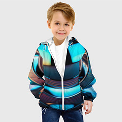 Куртка с капюшоном детская Шар с отражениями, цвет: 3D-белый — фото 2