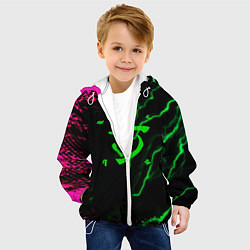Куртка с капюшоном детская Doom знак шторм молнии, цвет: 3D-белый — фото 2