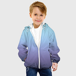 Куртка с капюшоном детская Градиент фиолетово голубой, цвет: 3D-белый — фото 2