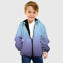 Куртка с капюшоном детская Градиент фиолетово голубой, цвет: 3D-черный — фото 2