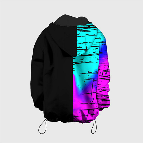 Детская куртка Mercedes benz неон текстура / 3D-Черный – фото 2