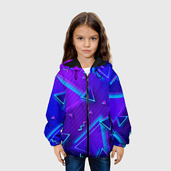 Куртка с капюшоном детская Neon Pattern colored, цвет: 3D-черный — фото 2