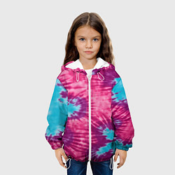 Куртка с капюшоном детская Тай-дай пятна, цвет: 3D-белый — фото 2