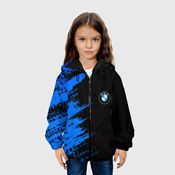 Куртка с капюшоном детская BMW краски синие, цвет: 3D-черный — фото 2