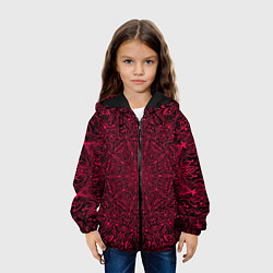 Куртка с капюшоном детская Мандала чёрно-розовый, цвет: 3D-черный — фото 2
