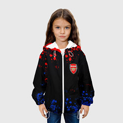 Куртка с капюшоном детская Арсенал Лондон краски, цвет: 3D-белый — фото 2