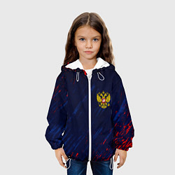 Куртка с капюшоном детская Россия краски текстура, цвет: 3D-белый — фото 2