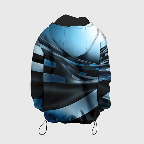 Детская куртка Черно-синий абстрактный спортивный стиль / 3D-Черный – фото 2