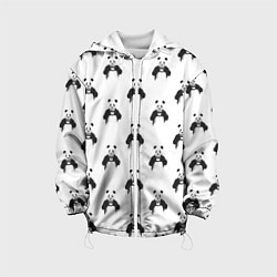 Куртка с капюшоном детская Panda love - pattern, цвет: 3D-белый