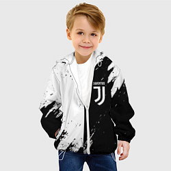Куртка с капюшоном детская Juventus краски чёрнобелые, цвет: 3D-белый — фото 2