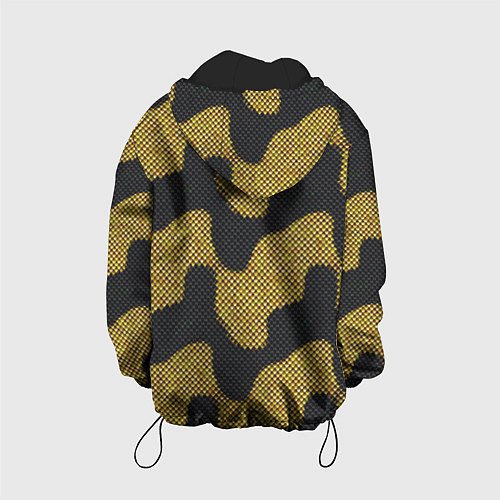 Детская куртка Желто черная змеиная чешуя / 3D-Черный – фото 2
