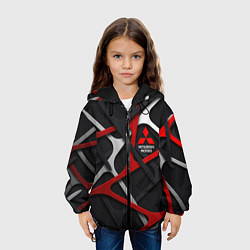 Куртка с капюшоном детская Mitsubishi - texture, цвет: 3D-черный — фото 2