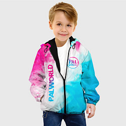 Куртка с капюшоном детская Palworld neon gradient style вертикально, цвет: 3D-черный — фото 2
