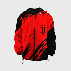 Куртка с капюшоном детская Juventus краски спорт фк, цвет: 3D-черный