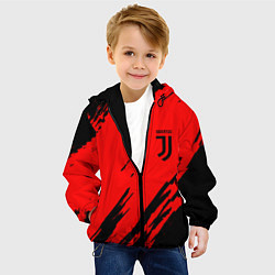 Куртка с капюшоном детская Juventus краски спорт фк, цвет: 3D-черный — фото 2