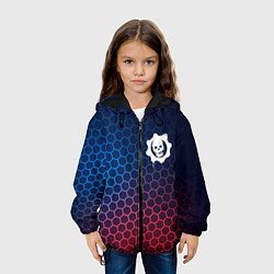 Куртка с капюшоном детская Gears of War неоновые соты, цвет: 3D-черный — фото 2