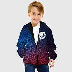 Куртка с капюшоном детская Gears of War неоновые соты, цвет: 3D-черный — фото 2