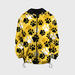 Куртка с капюшоном детская Собачьи следы, цвет: 3D-черный
