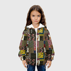 Куртка с капюшоном детская Пэчворк лесной, цвет: 3D-белый — фото 2