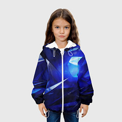 Куртка с капюшоном детская Black and blue abstract background sport style, цвет: 3D-белый — фото 2