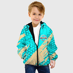 Куртка с капюшоном детская Nissan текстура краски, цвет: 3D-черный — фото 2