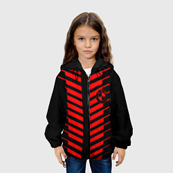 Куртка с капюшоном детская BMW geometry sport red strupes, цвет: 3D-черный — фото 2
