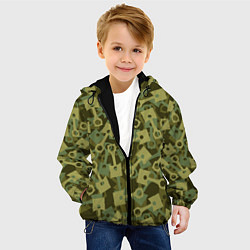 Куртка с капюшоном детская Поршни двигателя - камуфляж, цвет: 3D-черный — фото 2