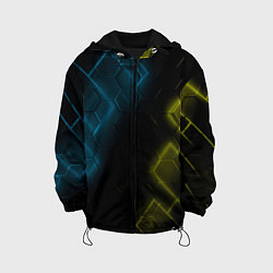 Куртка с капюшоном детская Нано соты и неон, цвет: 3D-черный