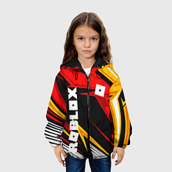 Куртка с капюшоном детская Роблокс - спортивная абстрация, цвет: 3D-черный — фото 2