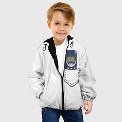 Куртка с капюшоном детская Нокиа 3310 в стиле 90х, цвет: 3D-черный — фото 2