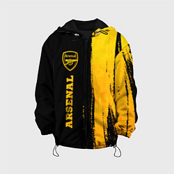 Куртка с капюшоном детская Arsenal - gold gradient по-вертикали, цвет: 3D-черный