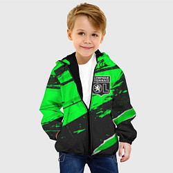 Куртка с капюшоном детская Lyon sport green, цвет: 3D-черный — фото 2