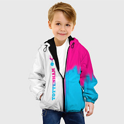 Куртка с капюшоном детская Tottenham neon gradient style по-вертикали, цвет: 3D-черный — фото 2