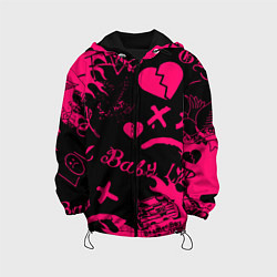 Куртка с капюшоном детская Lil peep pink steel rap, цвет: 3D-черный