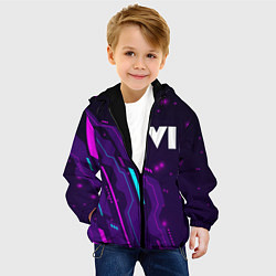 Куртка с капюшоном детская GTA 6 neon gaming, цвет: 3D-черный — фото 2