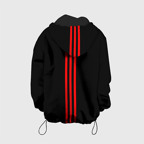 Детская куртка СССР гост три полоски на белом фоне / 3D-Черный – фото 2