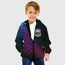 Куртка с капюшоном детская Liverpool футбольная сетка, цвет: 3D-черный — фото 2
