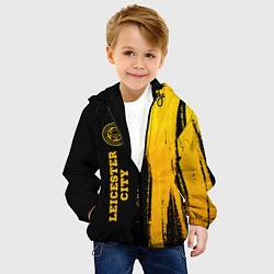 Куртка с капюшоном детская Leicester City - gold gradient по-вертикали, цвет: 3D-черный — фото 2